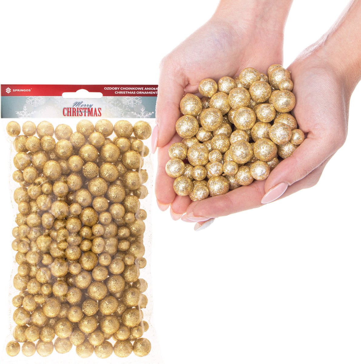 Springos Kerstversiering - Piepschuimballen - Kerst - Kerstboomversiering - Goud - 20 g