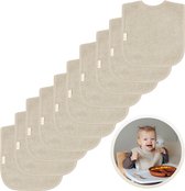 Lot de 10 bavoirs Funnies | Crème | Set de 10 pièces | Bavoirs bébé