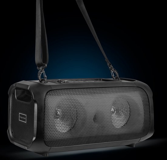 Krüger & Matz Draadloze Draagbare Bluetooth DJ Party Speaker - RGB Verlichting - Inclusief Draadloze Microfoon - Geluidseffecten - Koppelbaar - Boombox - 30W - Zwart van Krüger — afbeelding 2