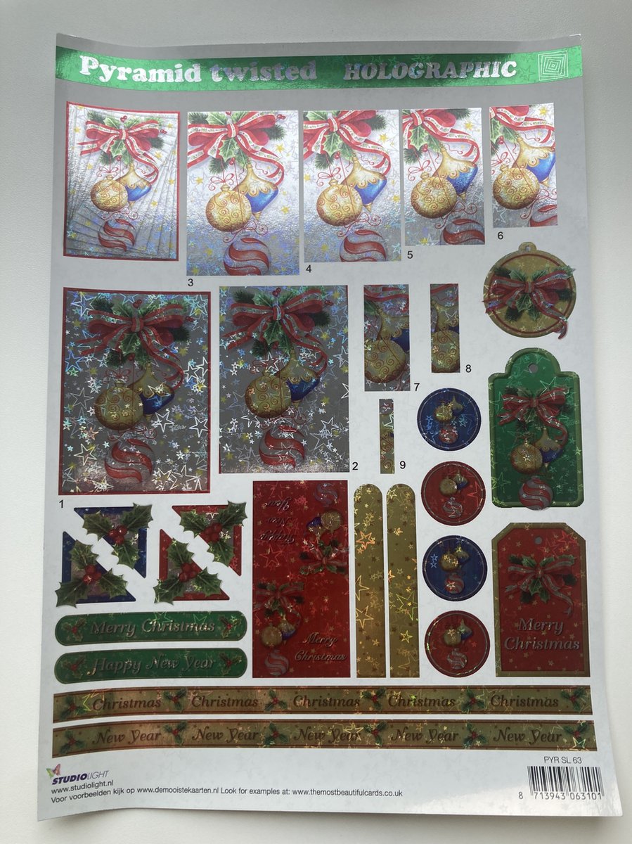 1x 3D Knipvel Holografisch Kerst - Kerstballen
