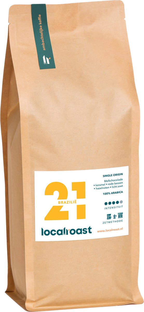Goedkoopste Localroast - No.21 Brazilie Single Origin - 100 arabica - Gemalen - 1kg