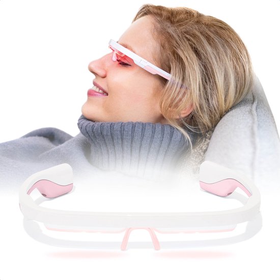 AYO+ lichttherapiebril - Rose Quartz Limited Edition - Ervaar de meest innovatieve daglichtbril - Gebruiksvriendelijk alternatief daglichtlamp - Persoonlijke begeleiding via AYO-app - UNIEK: inclusief rood licht (670 nm) voor 'ooggezondheid'