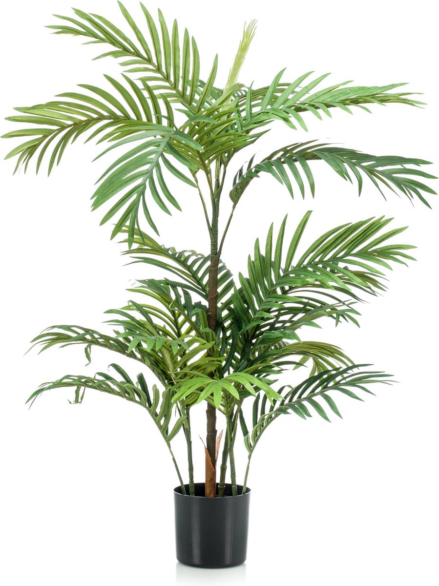 Groene kunstplant Phoenix Palmboom 90 cm in pot - Mooie decoratie kunstplanten voor binnen