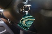 Sleutelhanger - Marmer printlook - Luxe - Goud - Turquoise - Glitter - Uitdeelcadeautjes - Plastic