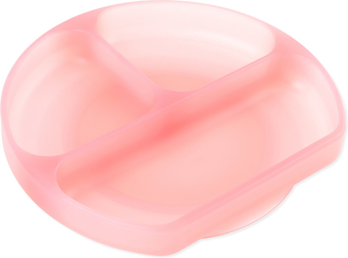 Goedkoopste Bumkins - Siliconen vakjesbord met zuignap (3 vaks) - Roze Jelly