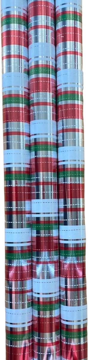 FESTIVE GIFTS Inpakpapier - Cadeaupapier - 200 x 70cm - 3 rollen - Kerst - Luxe Cadeauverpakking - Kleurrijk
