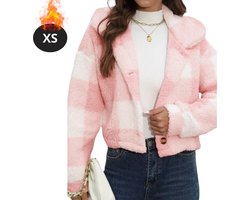 Livano Winterjas - Dames Winterjas - Winter - Volwassen - Stijlvol - Teddy Jas Dames - Roze - XS