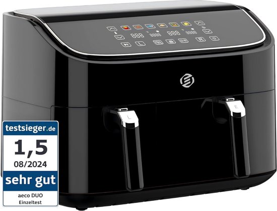 Equivera Dubbele Airfryer 9L 2850W Zwart