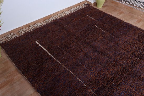 Tapis berbère original '' Beni Ourain '' - 270 x 160 cm - Tapis noué à la main - Pointillé coloré