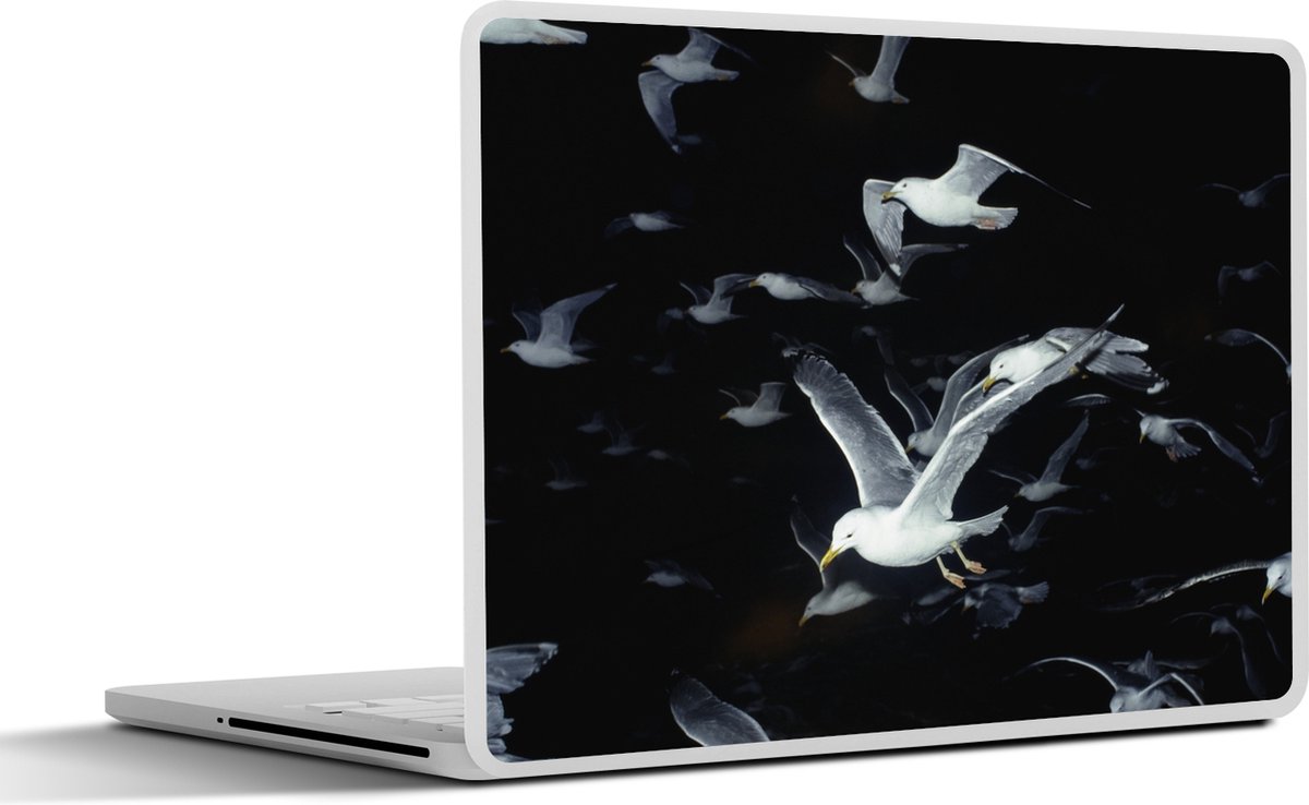 Laptop sticker - 12.3 inch - Vogel - Zwart - Zwerm - 30x22cm - Laptopstickers - Laptop skin - Cover