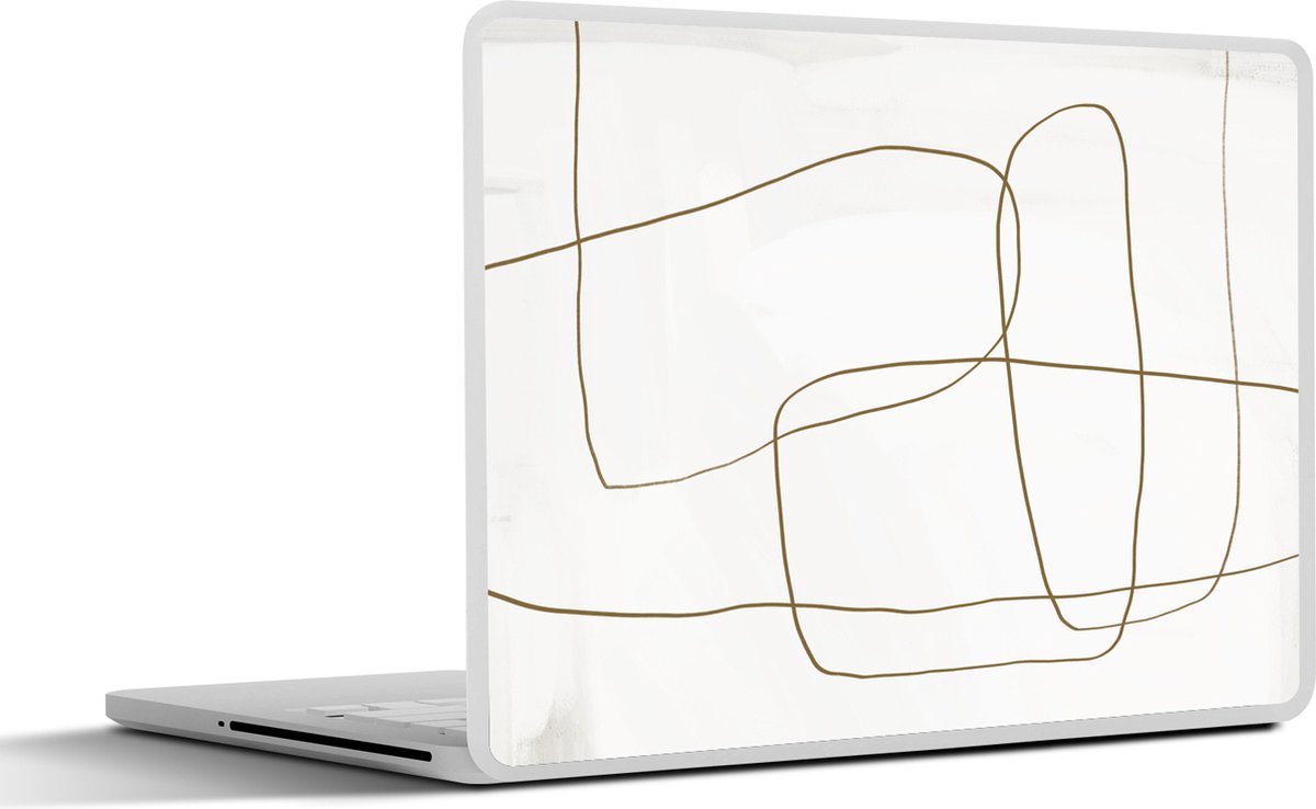 Laptop sticker - 10.1 inch - Kunst - Abstract - Bruin - 25x18cm - Laptopstickers - Laptop skin - Cover