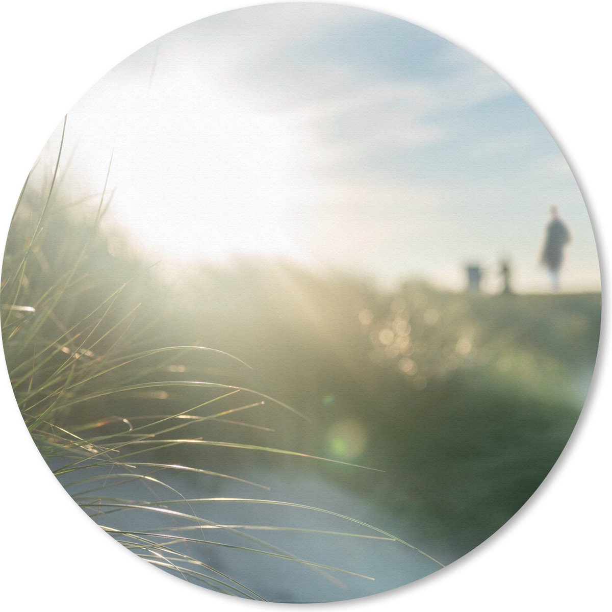 Muismat rond 30x30 cm - Mousepad Strand - Duin - Zon - Ronde muismatten