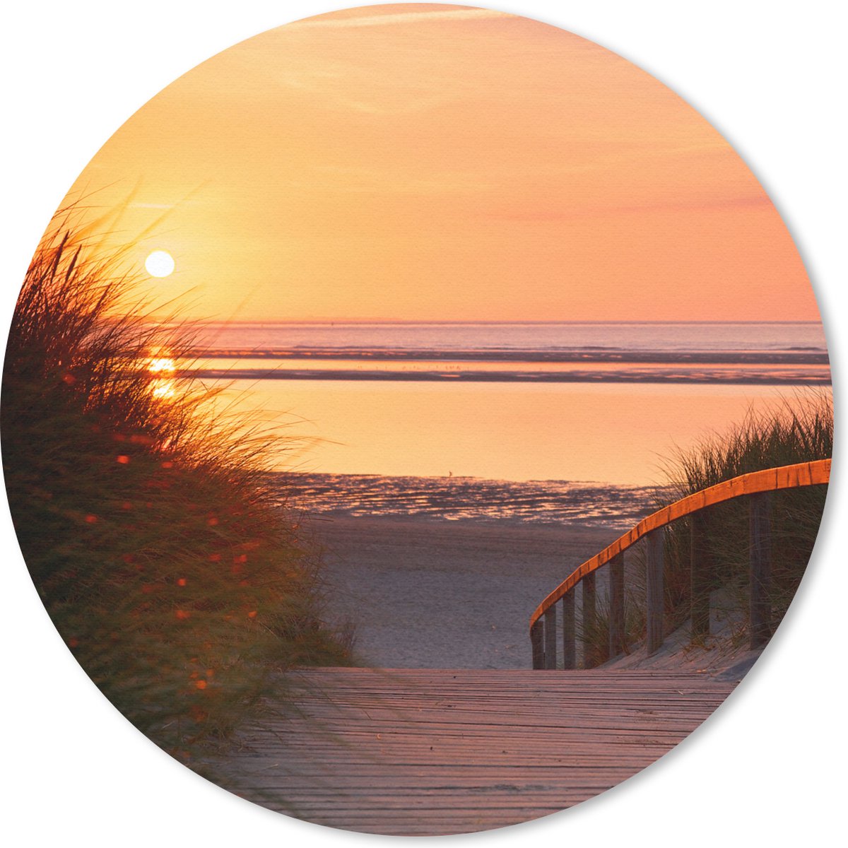 Muismat rond 50x50 cm - Mousepad Strand - Zon - Kleuren - Ronde muismatten