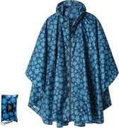 BOTC Poncho - Regenponcho - Fietsponcho Fiets - Met opbergtas - Unisex - Dames & Heren - Waterdicht - Bloemen