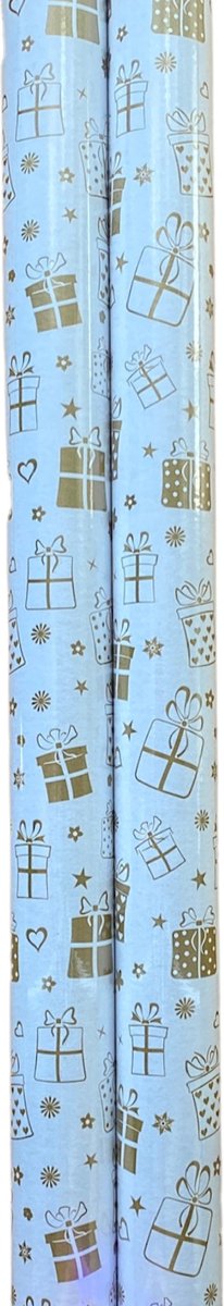 FESTIVE GIFTS Inpakpapier - Cadeaupapier - 200 x 70cm - 2 rollen - Kerst - Luxe Cadeauverpakking - Kleurrijk