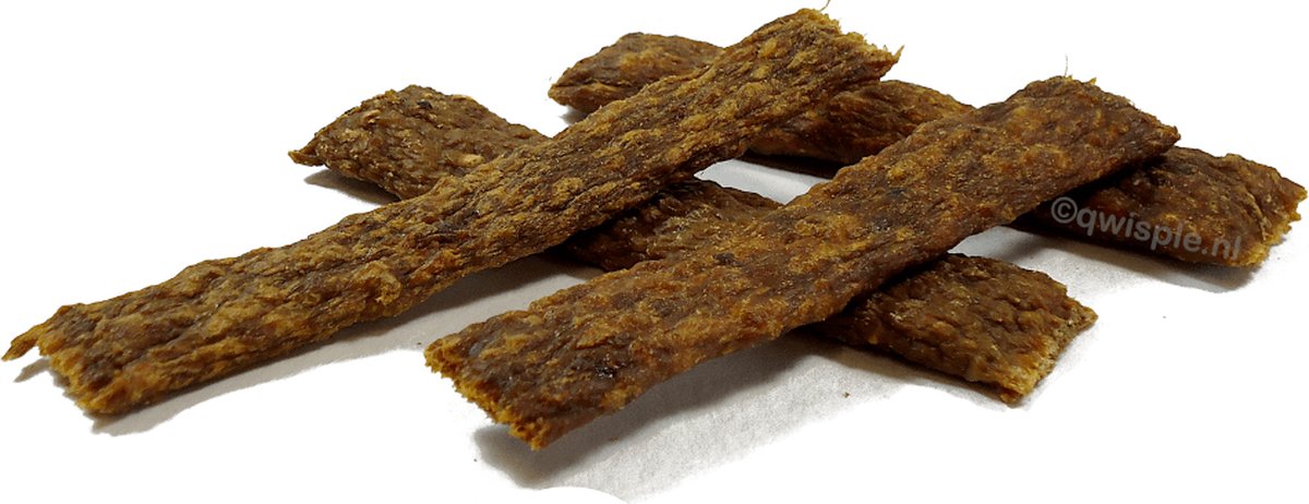 Qwisple Vleesstrips Eend - Hondensnacks - 100% Vlees Strips - Training Reepjes - Verwensnacks Hond - 1000 gr