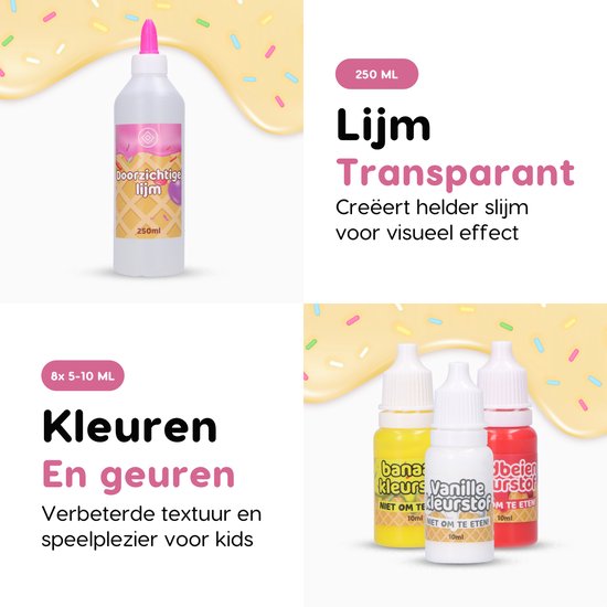 Pluizig IJssalon Slijm Set Voor Meisjes Alles In Één Doos Om IJsjes Slijm Te Maken Maak Pluizig Boter Wolk En Schuim Slijm