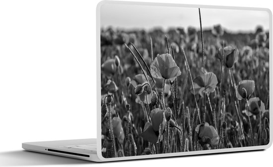 Laptop sticker - 17.3 inch - Bloemen - Klaprozen - Natuur - Rood - 40x30cm - Laptopstickers - Laptop skin - Cover