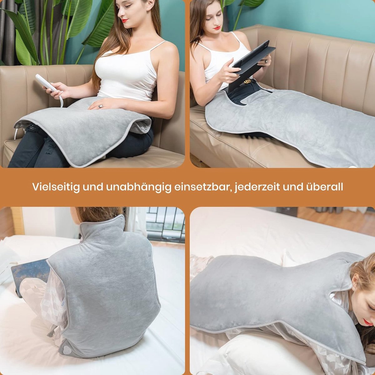 Elektrisch verwarmingskussen voor rug en schouders - 61x94 cm met snelle opwarming en 6 temperatuurniveaus — cadeau in Verzorging - foto 7