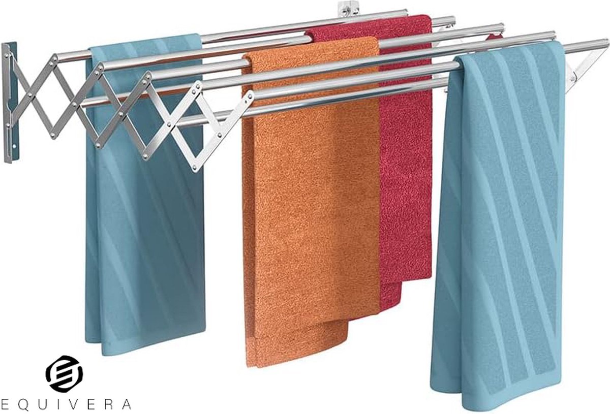Goedkoopste Equivera Wanddroogrek - Wasrek - Droogrek - Wanddroogrek Inklapbaar - Wand Droogrek