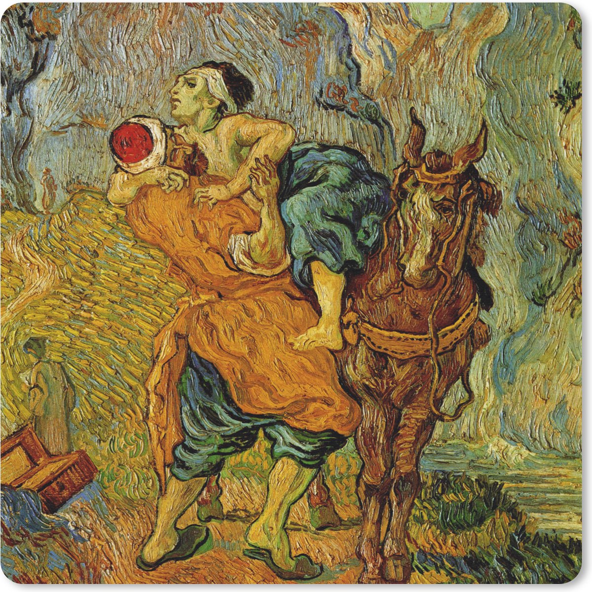 Muismat 30x30 cm - Mousepad De barmhartige Samaritaan - Vincent van Gogh - Muismatten