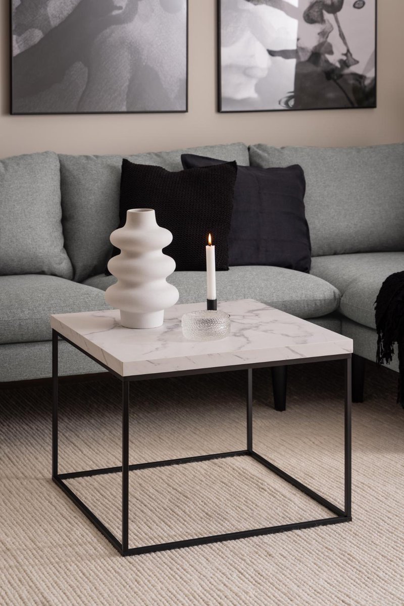 Giga Living Salontafel Brennero Wit 60x60x45cm MDF - Giga Living