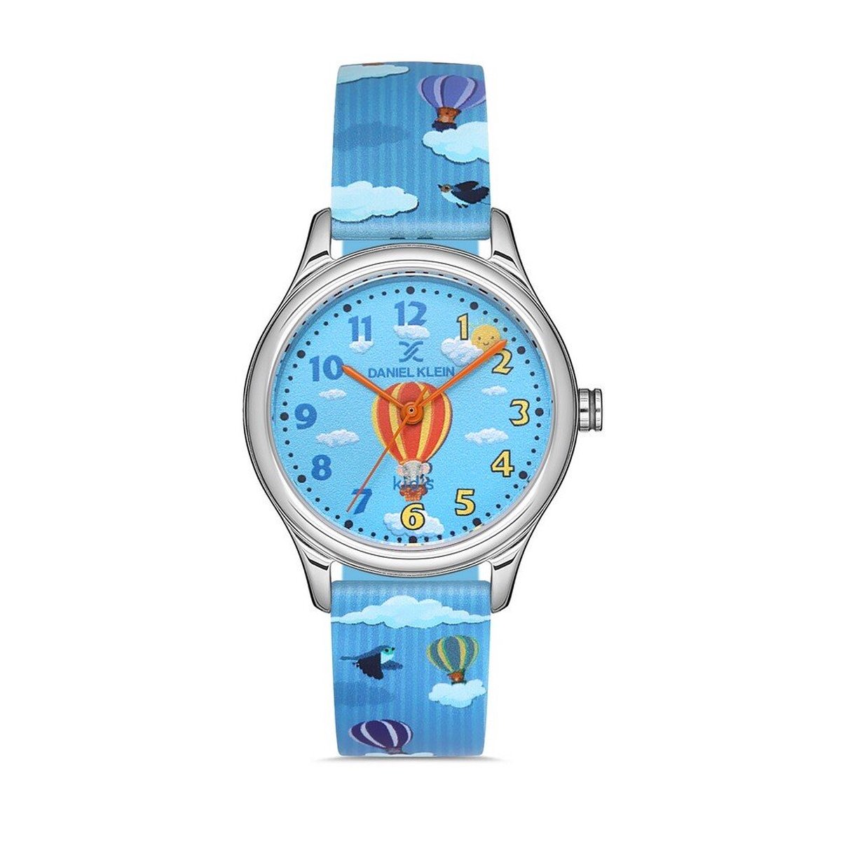 Daniel Klein DK.1.13182-5 - Horloge - Analoog - kind - Jongen - siliconen band - Rond - Blauw - Multikleur - Zilverkleurig