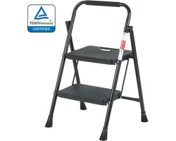 VDM Home Products Keukentrap 2 treden - Huishoudtrap - Keukentrapje - Stabiel & TÜV gecertificeerd - 150 KG draagkracht per trede VDM Home Products Keukentrap 2 treden - Huishoudtrap - Keukentrapje - Stabiel & TÜV gecertificeerd - 150 KG draagkracht per trede