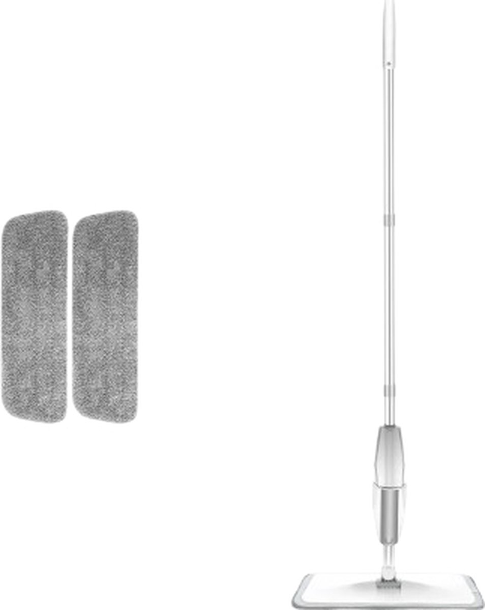 Blyx Dweilsysteem 2 in 1 Dweilset met spray Roterende Dweil Vloerreiniger 360 graden Mop 3Pads 120x36x12cm Wit