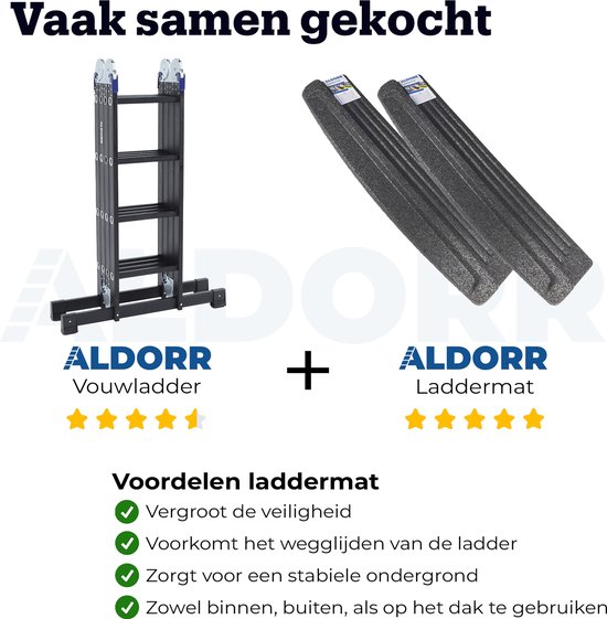 BTF Dubbelzijdige vouwladder, 4 treden van aluminium, 4 4