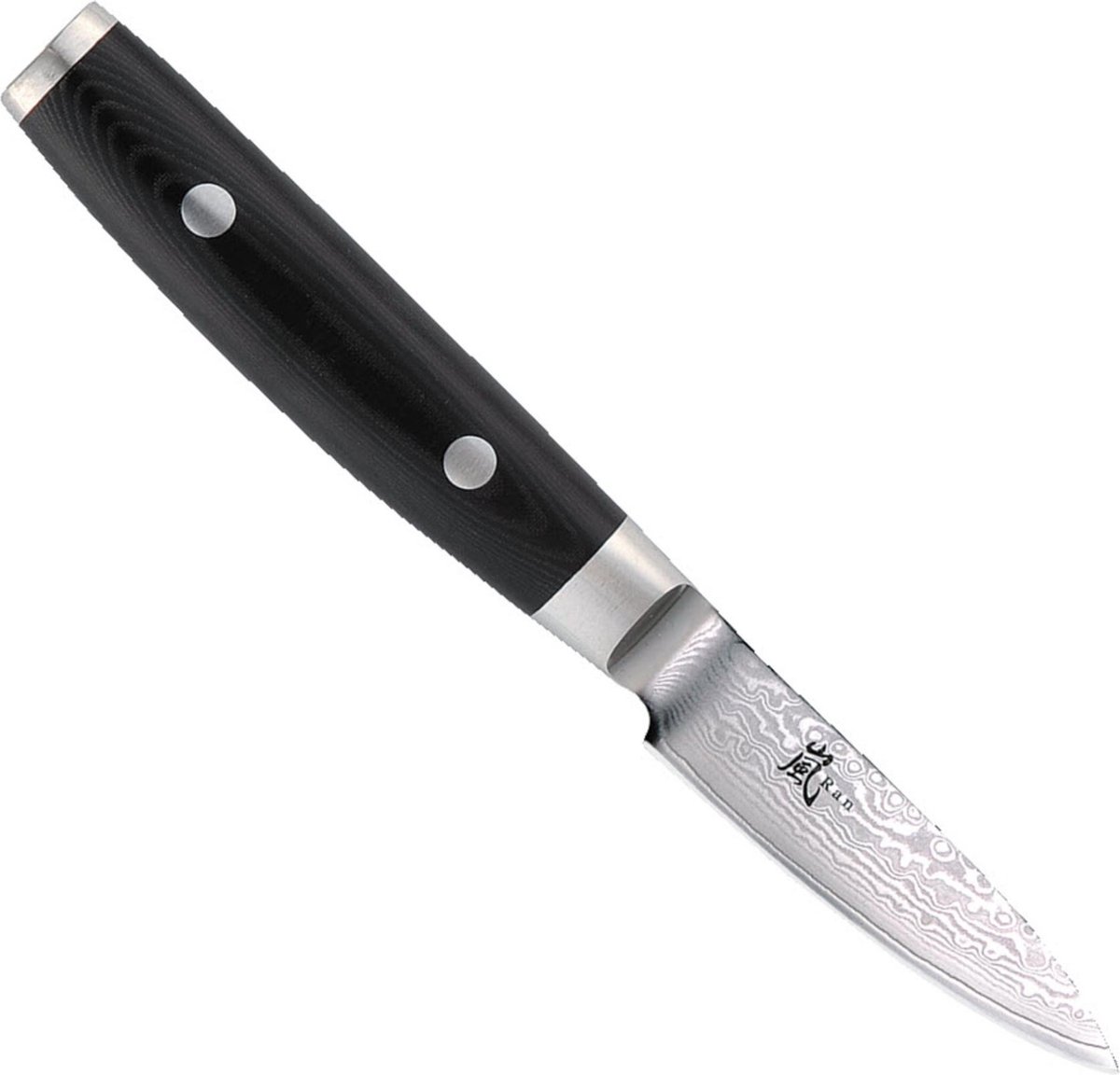 Yaxell Ran Messenset – Giftset – 3-delig – Santoku Mes 16,5 cm, Santoku Mes 12,5 cm en Schilmes 8 cm - 69 Lagen Damaststaal – VG10 Staal – 61 HRC – Canvas-Micarta Heft