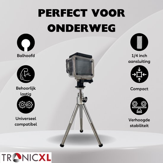 TronicXL 105cm Tripod - Statief Voor Uw Smartphone Met Mobiele Telefoon Houder 360 Draaibaar Voor Foto Video Livestreaming En Meer In Hoogte Verstelbaar Met Waterpas