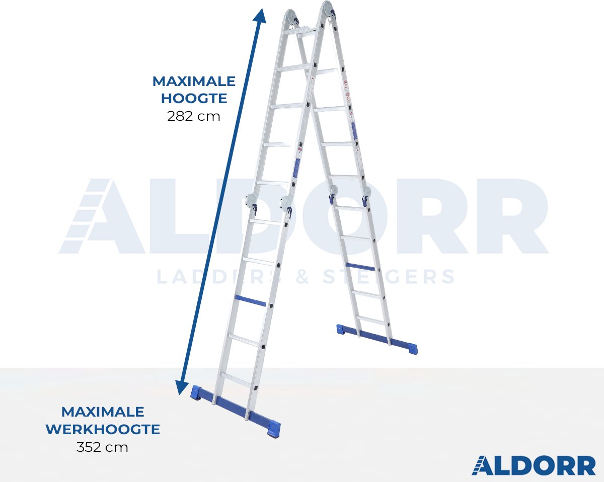 ALDORR Home - Vouwladder Aluminium 4 x 5 treden zonder platform - 2,80 meter – foto 2
