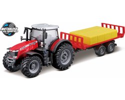 BBURAGO Massey Ferguson 87405 TRACTOR + BALE TRAILER