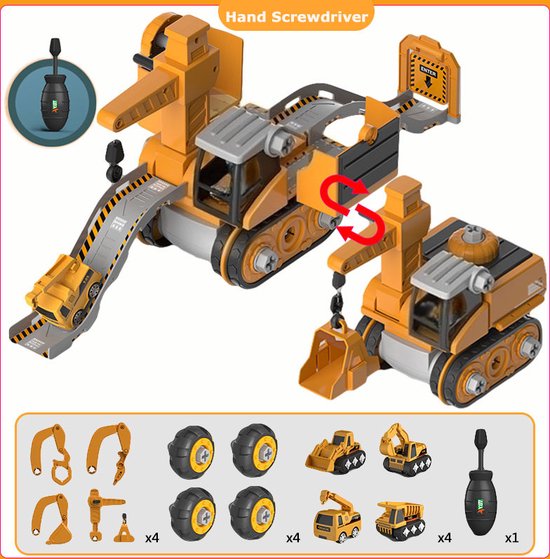 Blyx® - Vrachtwagenspeelgoed - Bouwtruck - Speelgoed auto 3 jaar - Speelgoed set - Educatief en creatief - Jongens
