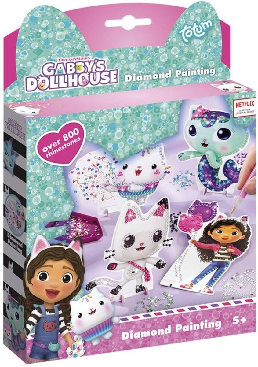 Gabby's Poppenhuis Totum knutselset diamond painting set met 800+ strass steentjes - Totum Gabby's Dollhouse