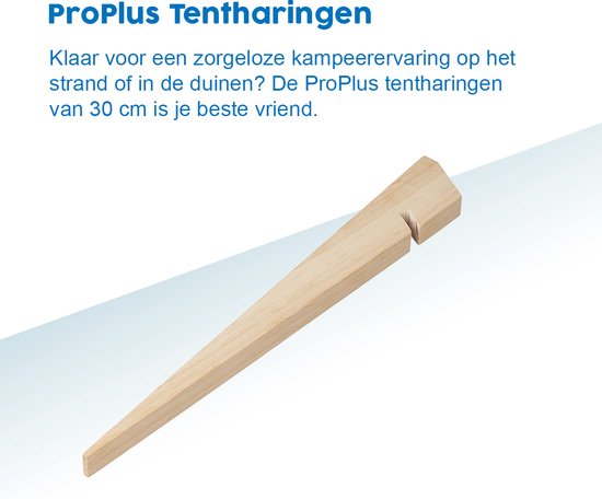 ProPlus Tentharing - 30 cm - Zandharing - Lichtgewicht - Stormharingen - Grondharing - Tentpennen - Tentverankering - voor Tenten - Hout - 4 stuks - Bruin van ProPlus — afbeelding 4