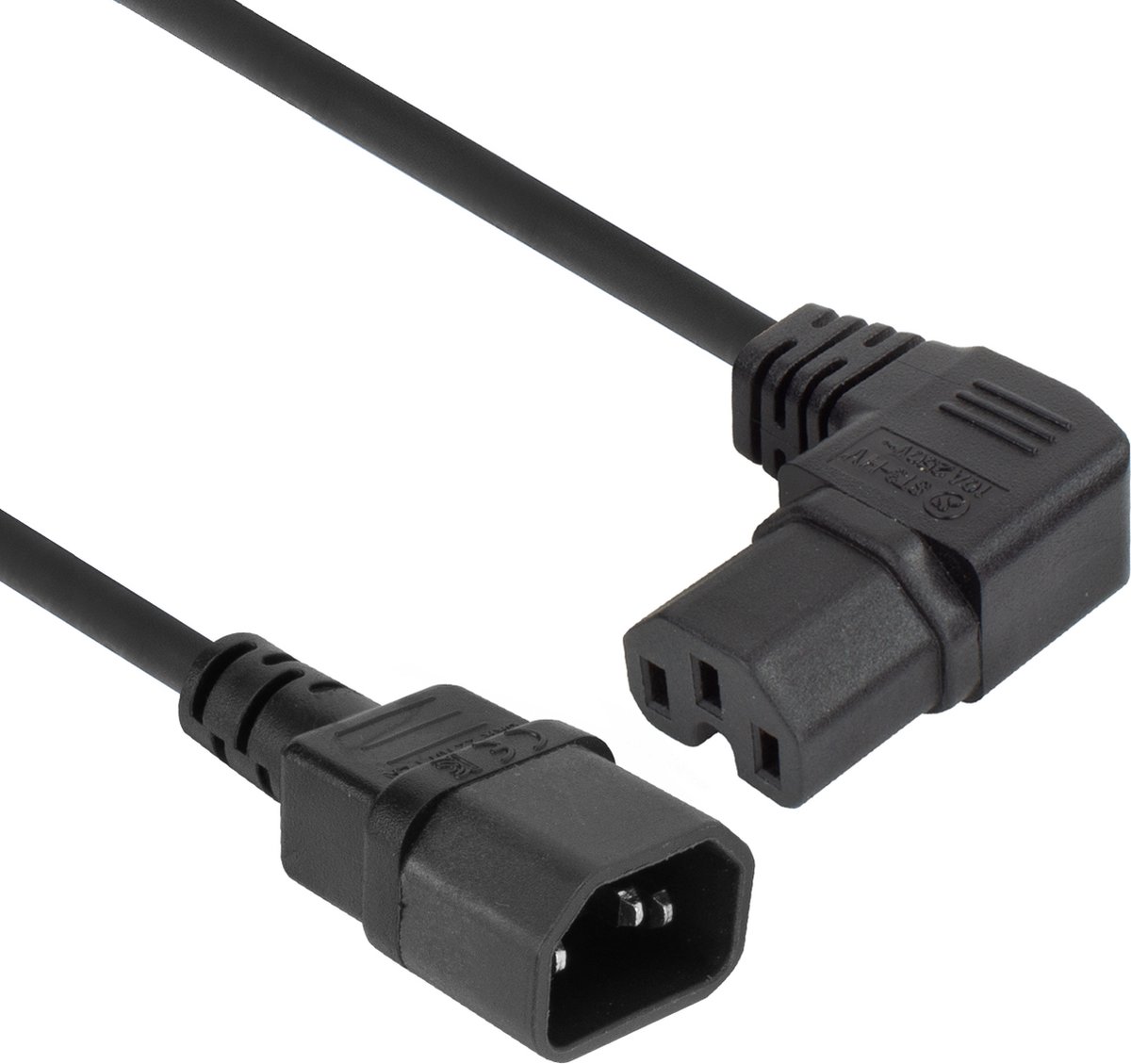 Image of ACT Netsnoer C14 - C15 (haaks rechts) IEC60320 zwart 2 m AK5357