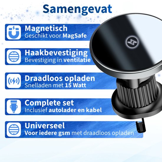 Magsafe Support De Téléphone Portable Avec 16 Aimants Puissants Pour Ventilation De Voiture,Rotatif à 360°,Convient Pour IPhone 15 - Téléphonie