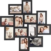 Fotolijst collage voor 12 foto's - 4 x 6 inch - Zwarte fotolijst voor meerdere foto's met glasplaat Fotolijst