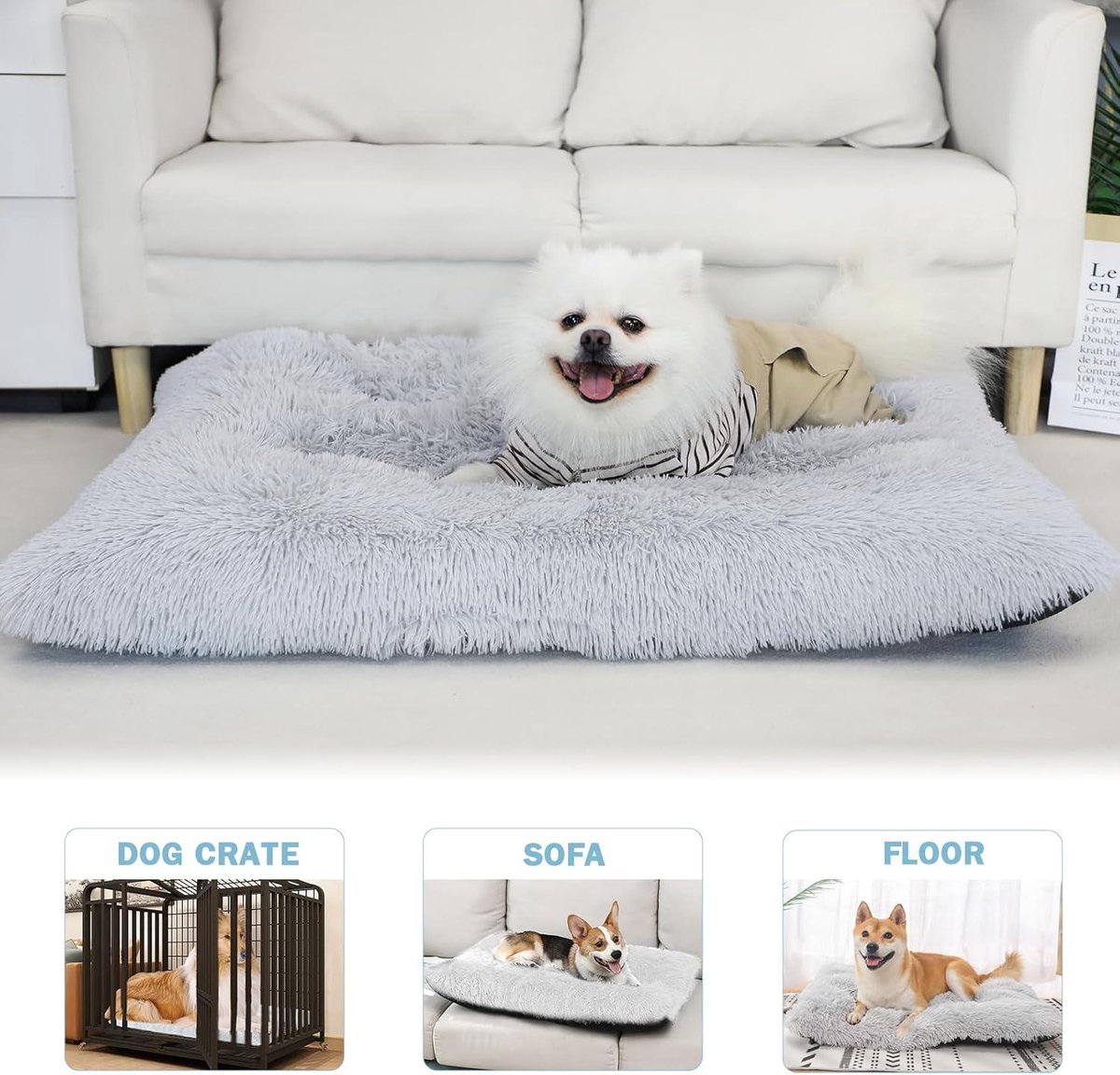 Honden - Pluche - Grijs - XL - Autostoel - Dierenmanden kopen