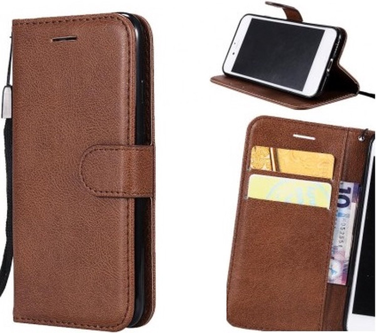 Samsung Note 9 Hoesje met Pasjeshouder Bookcase Bruin