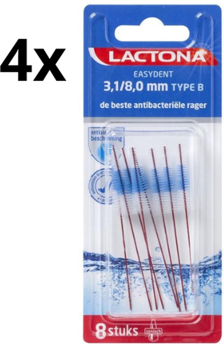Goedkoopste 4x Lactona EasyDent Type B 3,1-8,0mm Rood - 8 stuks - Voordeelverpakking
