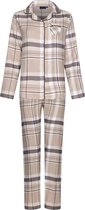 Pyjama femme boutonné en flanelle de coton Pastunette 'carreaux beige doux'