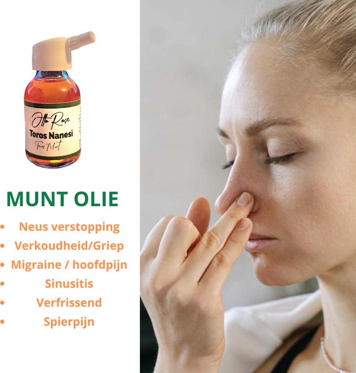 Goedkoopste Rose City - Toros munt olie - neusverstopping - migraine / hoofdpijn - Griep - Verfrissend - Sinusitis - Spierpijn