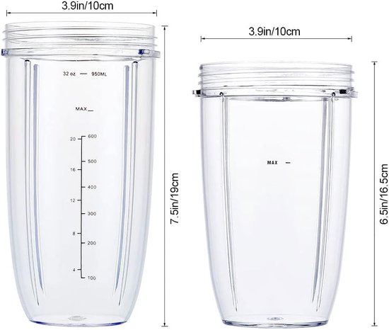 Blenderaccessoire - 6stuk - Vervangende Blenderbekers Geschikt Voor Nutribullet Blender, 32OZ / 24OZ Bekers Met Flip Top To Go-Deksel En Plat Deksel En Rubberen Pakking, Blenderaccessoires, Compatibel Met Geschikt Voor Nutri Bullet 600w/900w Blenders van Odin. — afbeelding 5