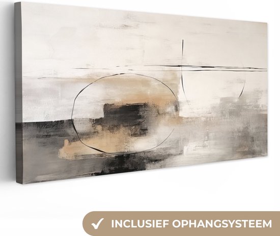 Foto: Canvas schilderij 160x80 cm wanddecoratie kunst abstract grijs industrieel muurdecoratie woonkamer kamer decoratie modern abstracte schilderijen