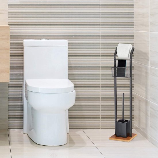 Toiletbutler met WC rolhouder en borstelhouder - Modern en Hygiënisch