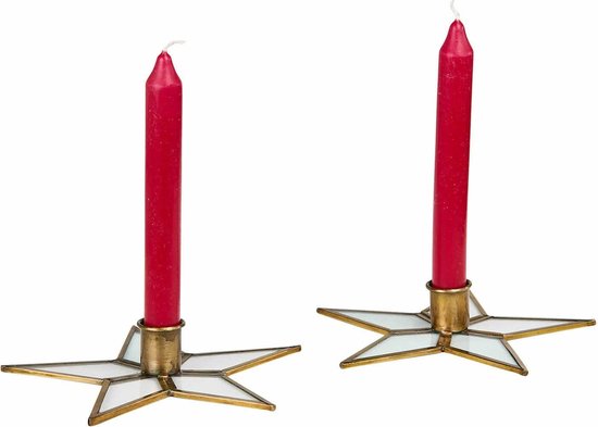 LOBERON Bougeoir set de 2 Zaydan doré/transparent