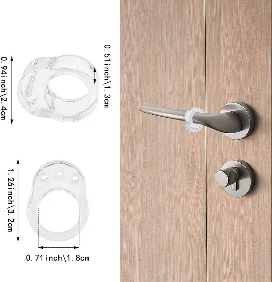 wandbeschermers - handgreep buffers - universeel - 2 stuks - transparant - bumper beschermers wanden PVC - stootdoppen